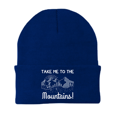 Hiking Take Me To The Mountains Embroidered Beanie